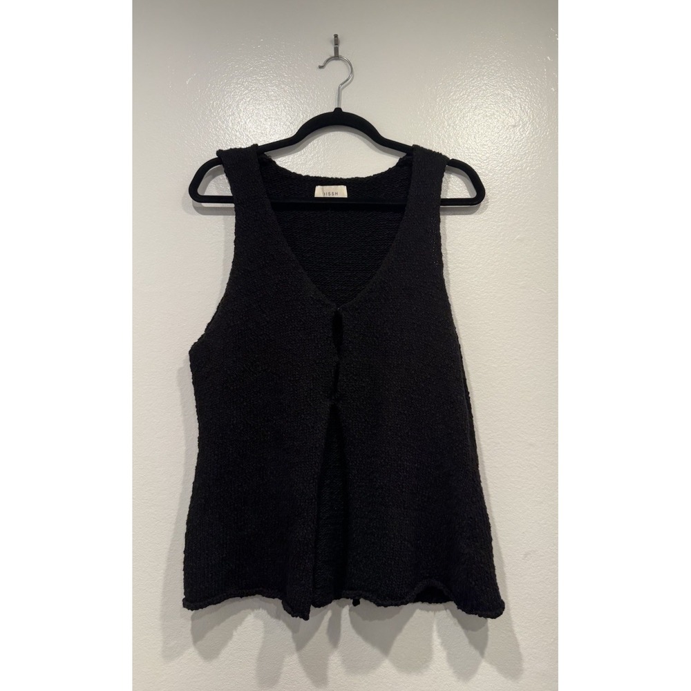 DISSH Dion Boucle Knit Open Vest Top Large Minimalist Classy Boho Coastal Indie